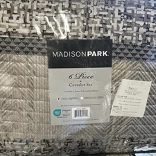 Madison Park Rhapsody 6-Pc. Quilt/Coverlet Set, Full/Queen, Gray