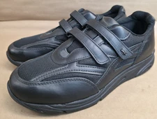 SAS TMV Women's (Sz 10 M) Walking Shoes HOOK-LOOP Close Black Leather Orthopedic