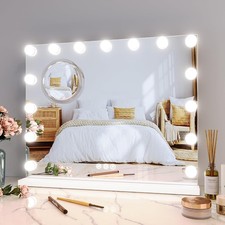 Vanity Mirror with Lights,Lighted Mirror with15 Dimmable LED Bulbs,3Colors Modes