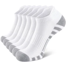 Athletic Running Ankle Cotton Socks, Low Cut Cushioned Performance Anti-Blist...