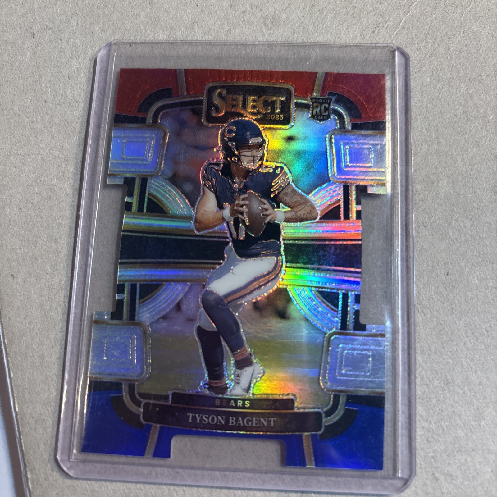 2023 Panini Select #18 Tyson Bagent Red and Blue Prizms Die Cuts