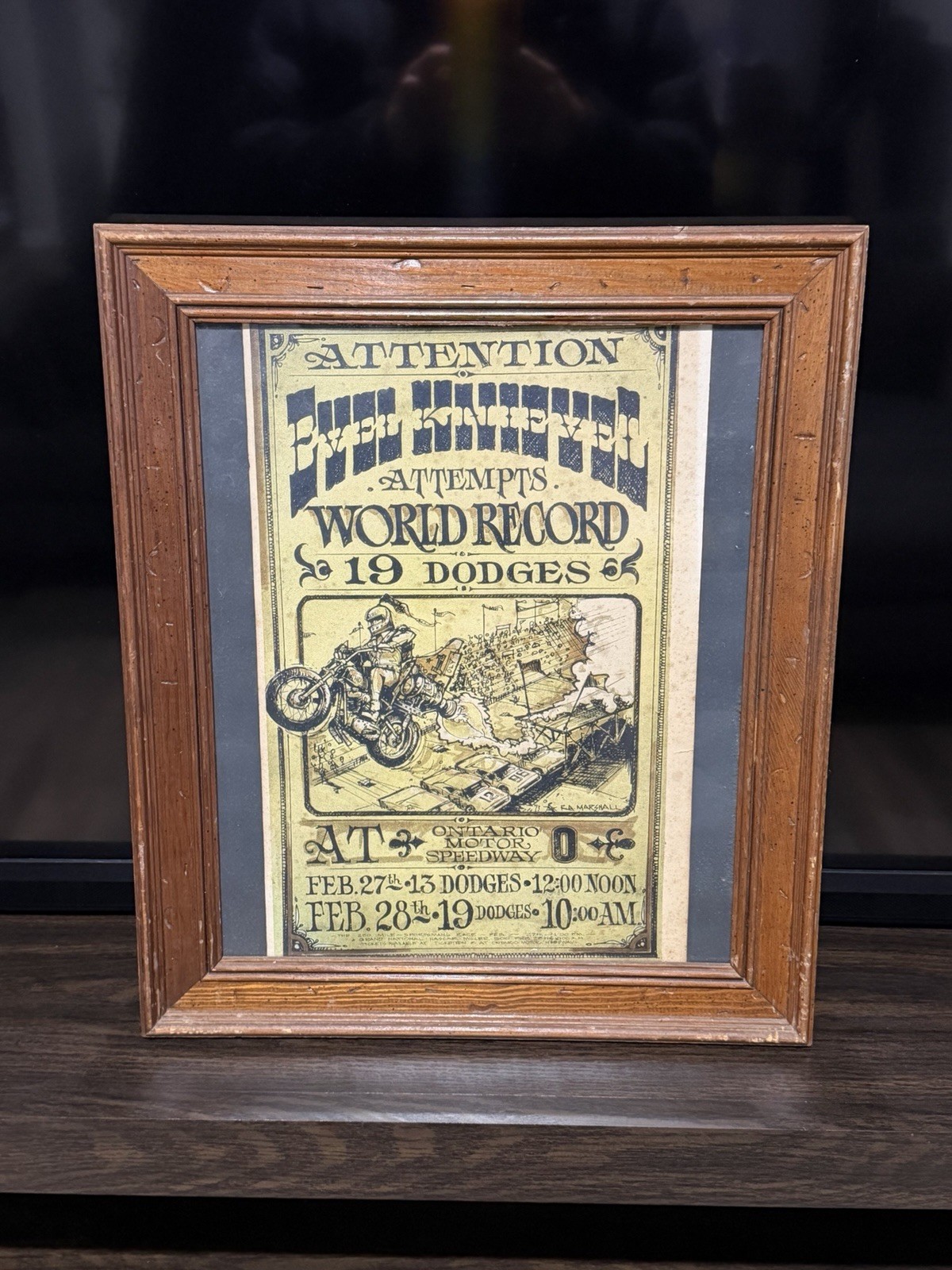 Pdh Sign 1971 W. East Action Graphics Newport Beach California Evel Knievel ...