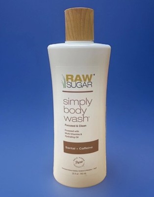 Raw Sugar Simply Body Wash Focused & Clean Santal + Caffeine 25 Oz