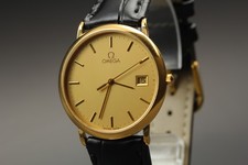 Vintage 1986 OMEGA De Ville Cal.1430 Gold Quartz Men's Vintage Watch From JAPAN