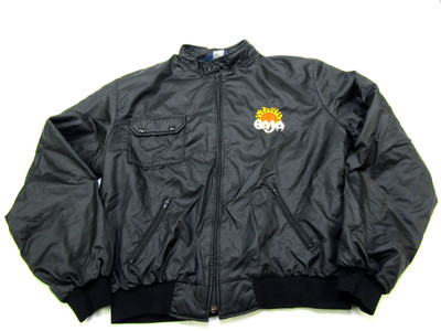 VTG Baja Light Bomber Jacket Mens Large Full Zipper Holloway Embroidered Logo