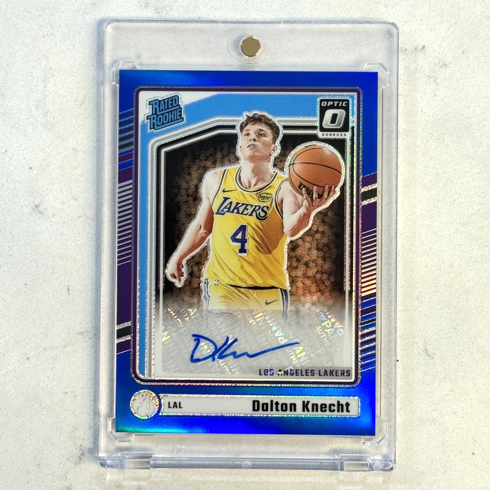 2024-25 Panini Donruss Optic #307 Dalton Knecht Rated Rookie Auto Blue /49 Rc