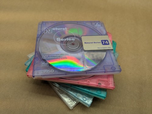 Lot Mini-discs Couler Lot De 5 Minidisques Maxell Couler 74 Minutes - Pour Enregistrement - Occasion Fonctionnel Minidisques Maxell 74 Minutes