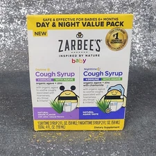 Zarbee's Baby Day & Night Cough Medicine & Syrup Value Pack Organic Agave