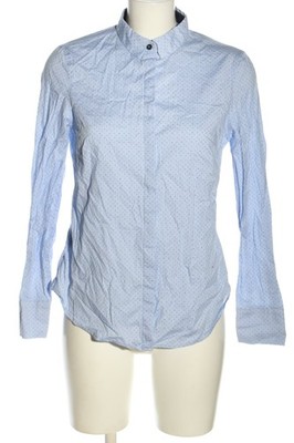 MANGO BASICS Langarm-Bluse Damen Bluse Gr. DE 38 blau-weiß Business-Look