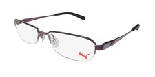 NEW PUMA 15364 GIGA GLASSES HALF-RIM PURPLE METAL PU RECTANGULAR UNISEX