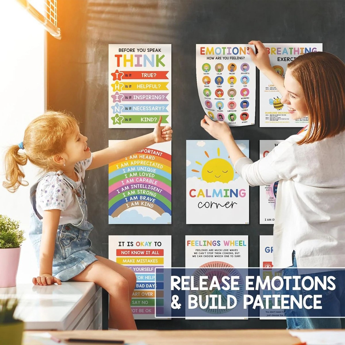 Classroom Essentials FLYAB Feelings Chart For Kids - Emotions Poster ...