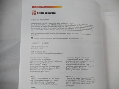 Intermediate Algebra, Annotated Instructors Edition, Streeter/Huchison, 2008