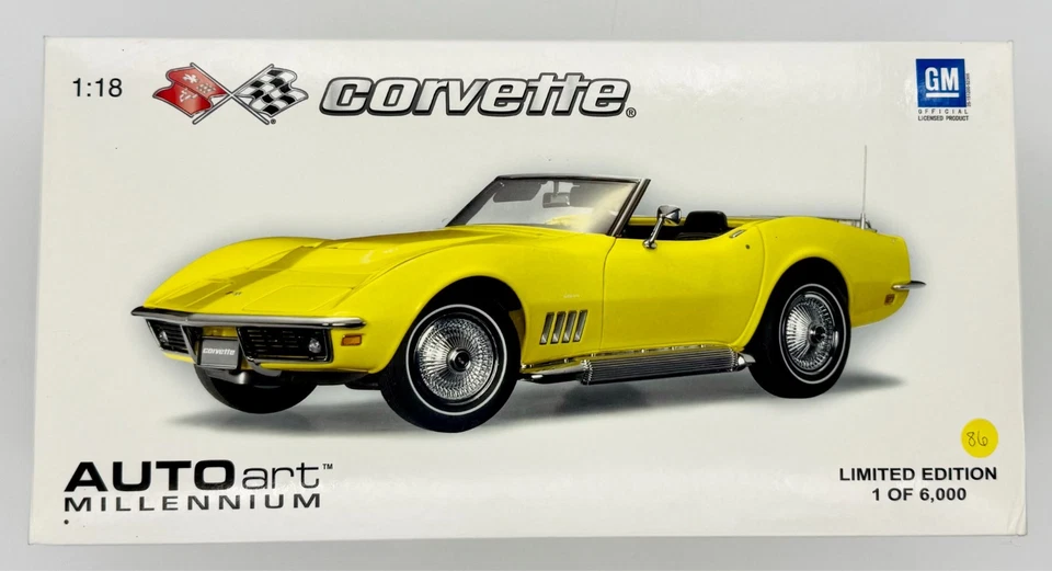Chevy Corvette Datyona 1969 AutoArt Millennium 71161 amarillo edición limitada 1/18 nuevo certificado de autenticidad Foto 4 de 4