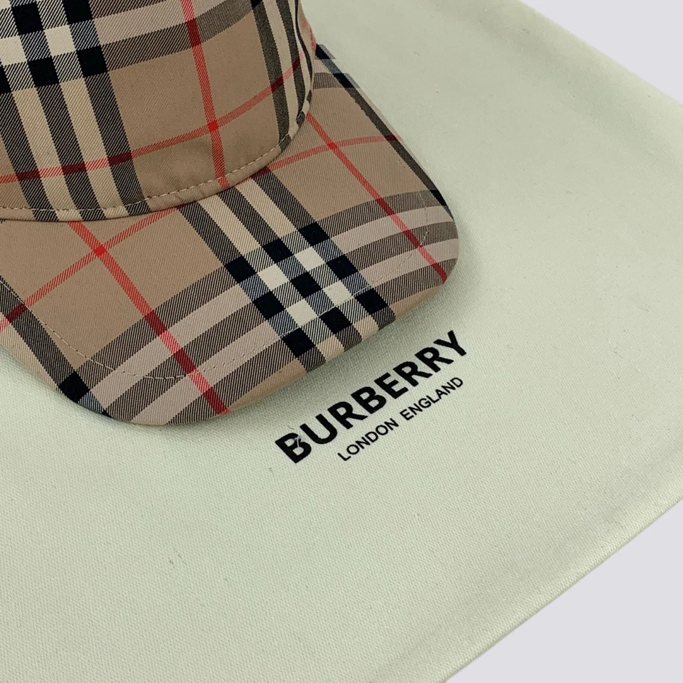 Burberry London Nova Check Logo Baseball Trucker Cap Hat Beige Size M - Image 2 of 4