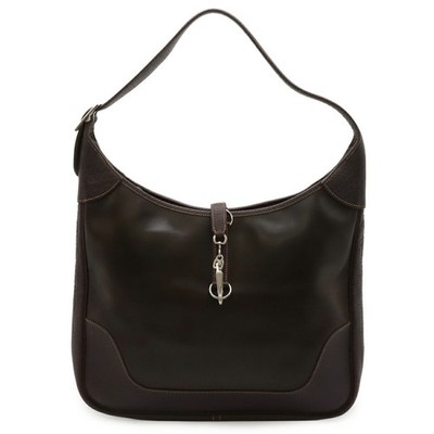 HERMES Trim 35 Shoulder Bag, Buffle Amazonia, Dark Brown, D Stamp GZl1fvvf