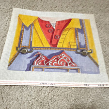 Hand Painted Needlepoint Canvas Cowboy Shirt ...
