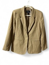 Requirements Petite 80 Wool Vintage 1 Button Tan Blazer Size 10P