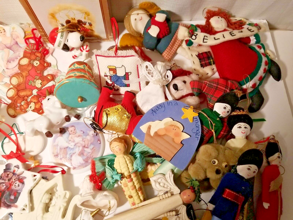 Huge Lot Vintage Christmas Tree Ornament Collection 5 Lb Holiday