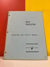 HP 08441-90003 Model 8441A Preselector Operating & Service Manual