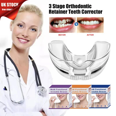 3 Stage Orthodontic Retainer Teeth Corrector Dental Straighten Braces Trainer UK