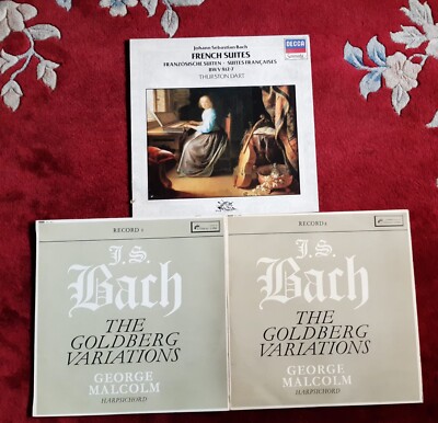 3 LP BACH - GOLDBERG VARIATIONEN / FRANZÖSISCHE SUITEN - G. MALCOLM / T. DART