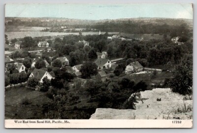 Pacific Missouri West End From Sand Hill Homes Farm Birds Eye View Postcard O26