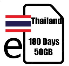 Thailand eSIM 50GB for 180 Days - Data Only, Email Delivery, No SIM Card