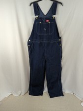 Dickies Overalls Mens Size 42x30 Blue Bib Coveralls Denim Carpenter Work farmer