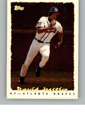 1995 Topps David Justice 388 CyberStats (Spectralight) Atlanta Braves