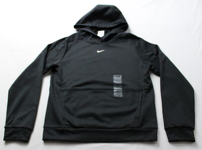 Nike Unisex Big Kids Multi Stain Repel Therma-Fit Hoodie AP2 Black/White Large