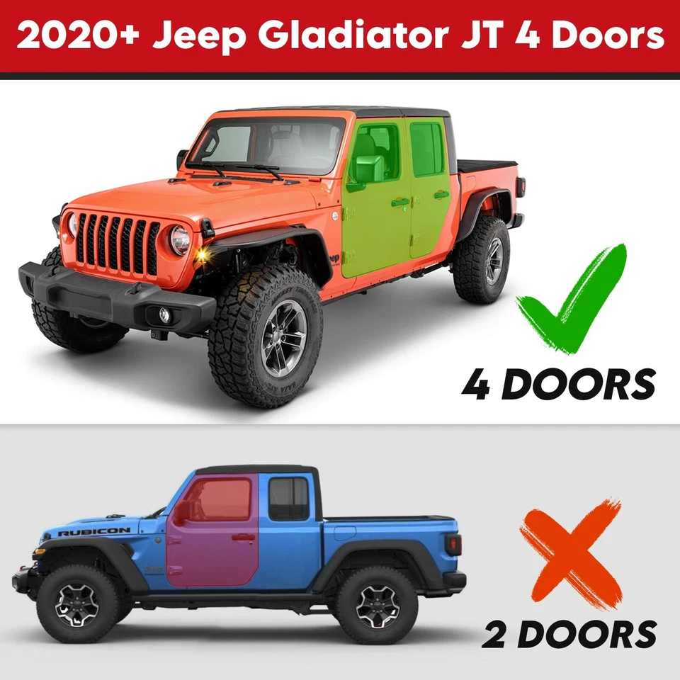 Fit 20-25 Jeep Gladiator 4 Door JT Drop Side Step Running Boards Nerf Bar BDKA Foto 3 de 4