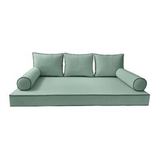  COVER ONLY -S3 Daybed Mattress Bolster Pillow Covers Contrast Trim Twin AD002