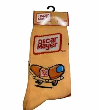 Oscar Mayer Hotdog Wienermobile Licensed Crew Socks Funny MEN'S SIZE 6-12 NWT