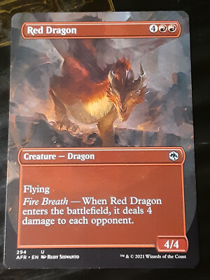 Red Dragon Borderless , Adventures Forgotten R , NM ,MTG,FREE SHIPPING
