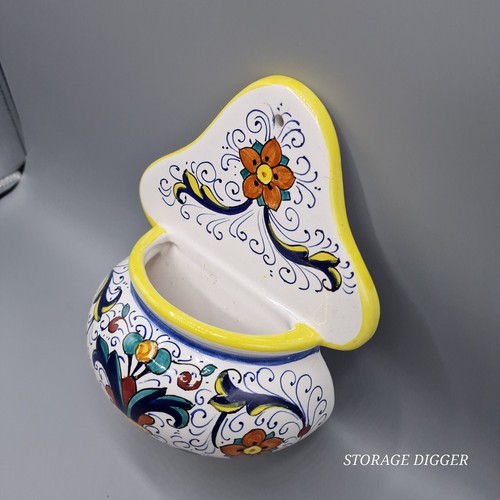 Vintage Ceramiche D'arte Sambuco Mario & Co. Handmade Wall Pocket Made in Italy - Picture 6 of 13