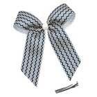 Silver Blue Hair Bows for Girls