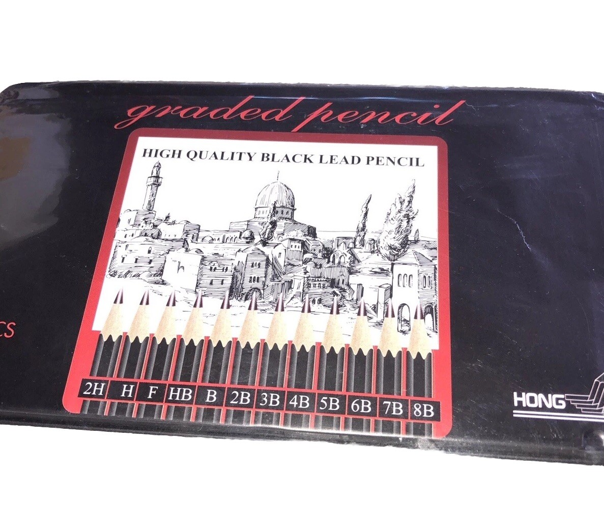 12 X GRADED PENCILS DRAWING SKETCHING B,2B,3B,4B,5B,6B,7B,8B,H,2H,F & HB