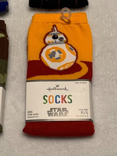 Star Wars Hallmark Crew Socks Childrens MED/LARGE 4 Pairs Age 3-6 Cotton Blend - Picture 4 of 10