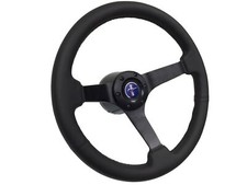 1979-82 Ford Mustang Fox Body 6-bolt Black Leather Steering Wheel Kit Blue Pony 1979-82 Ford Mustang Fox Body 6-bolt Black Leather Steering Wheel Kit Blue Pony