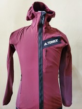 Adidas Women's Terrex Flooce Wind Hooded Jacket Shadow Red Size SMALL - NEW