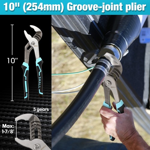 SHALL 4PC Pliers Set,Pliers Tool Set,8" Long Nose Plier,10" Groove Joint Plier.. - Picture 3 of 7