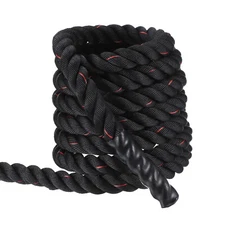Battle Rope Polyester Heavy Workout Exercise Rope 30ft x 2 Inch, Black Red