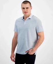 Michael Kors men's Modern-Fit Stripe Polo shirt Modern Fit Pastel Blue Medium