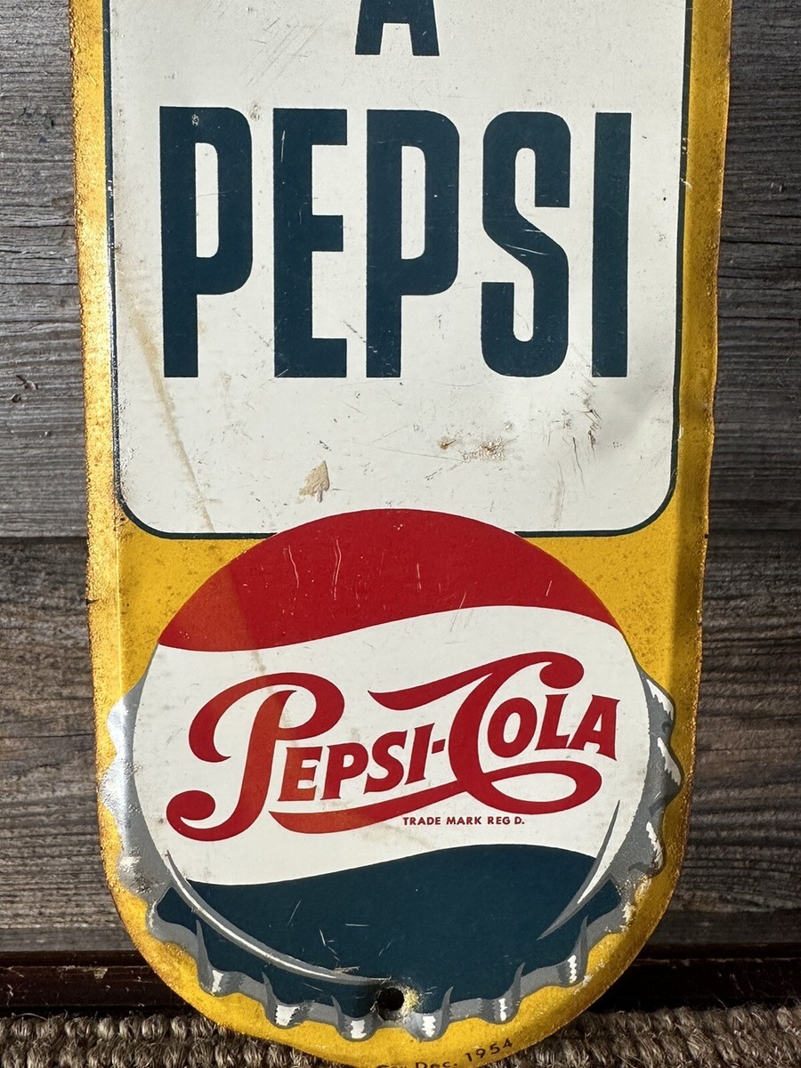 Vintage Pepsi Sign Advertising Pepsi-Cola Palm Press Sign Tin | eBay
