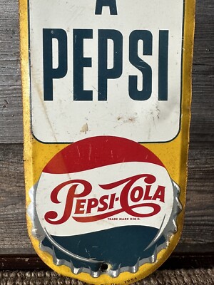 Vintage Pepsi Sign Advertising Pepsi-Cola Palm Press Sign Tin | eBay