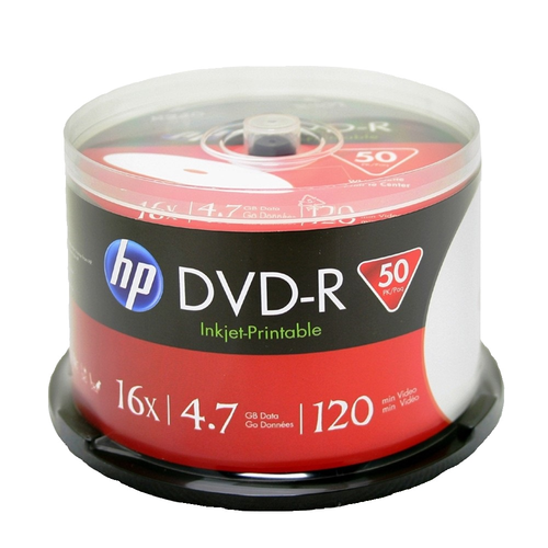 PREMIUM 50 x HP DVD-R 16x Inkjet Printable Blank DVD Discs - Print to Center - Picture 3 of 3