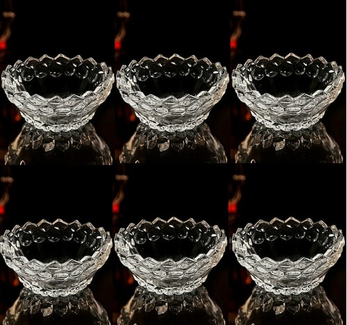 6pc Crystal Clear Glass Fruit
