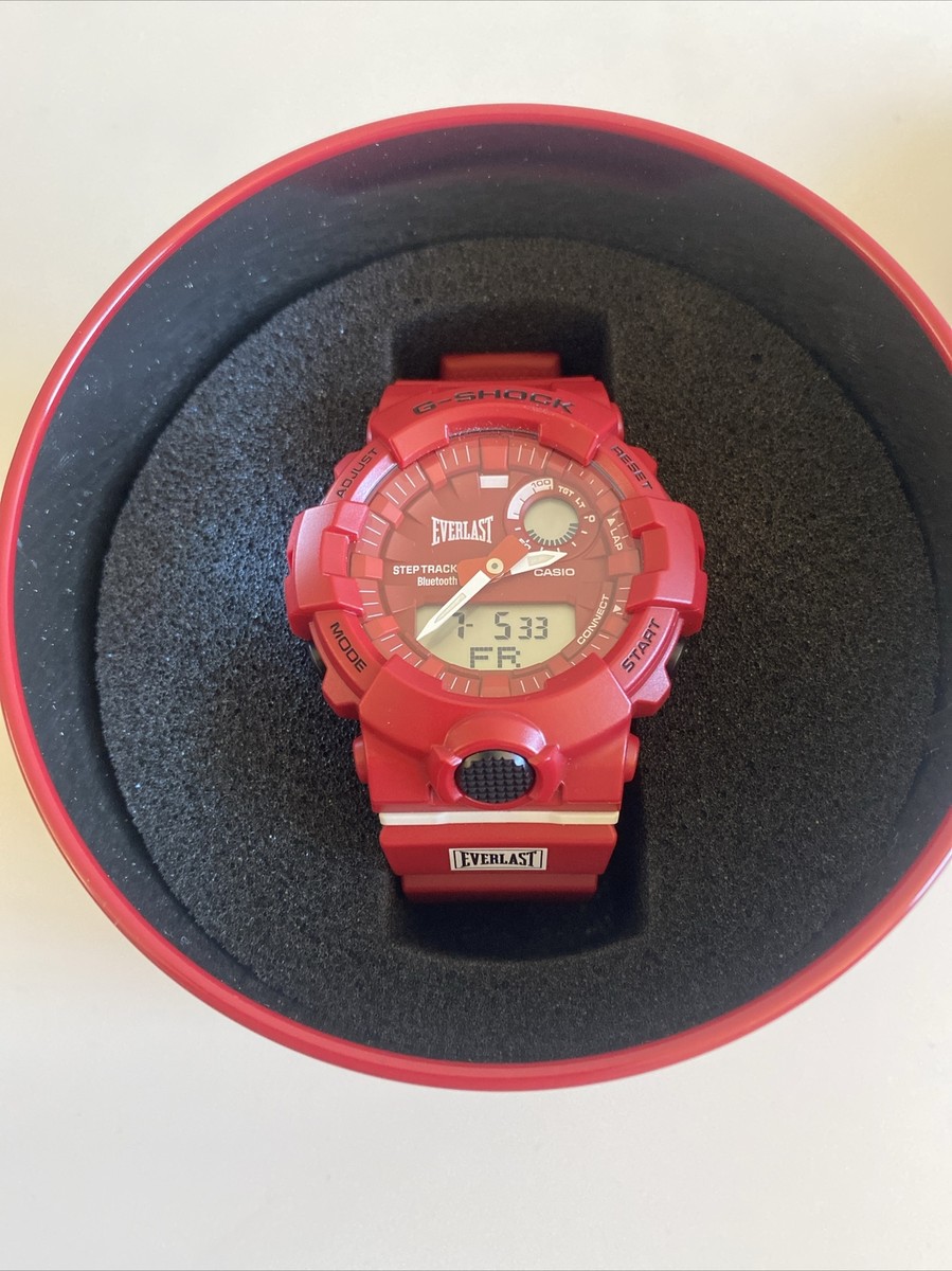 G-SHOCK EVERLAST コラボ GBA-800 CASIO 腕時計 Used CASIO G-SHOCK X EVERLAST GBA800 Limited Edition Red RARE Step