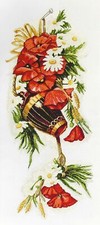 Cross Stitch Kit "Field flowers", size 9.8x23.6 in 25.0x60.0 cm 