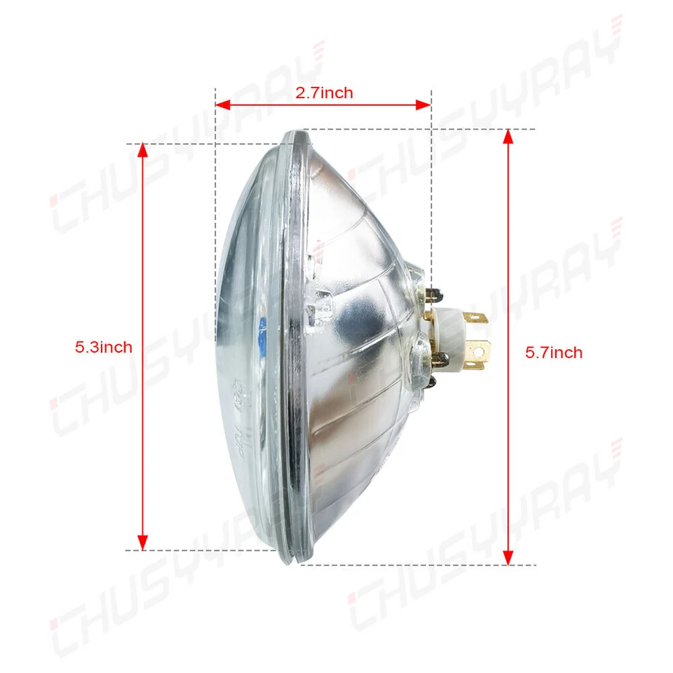 Faros halógenos de haz alto-bajo DOT para Cadillac DeVille 1958-1974 4X 5-3/4 5,75" Foto 4 de 4